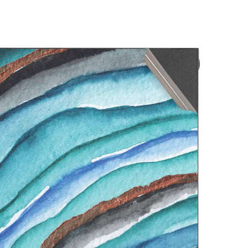 Turquoise Watercolor Geode XBox Series X Digital Edition Console Skin